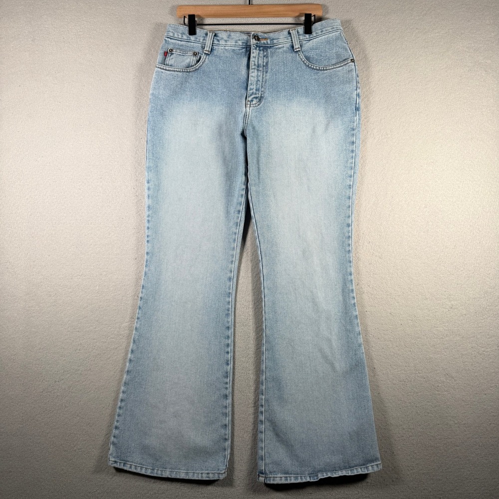 Zana Di Womens Light Wash Flare Leg Denim Jeans Size 13 Blue 100% Cotton Y2K